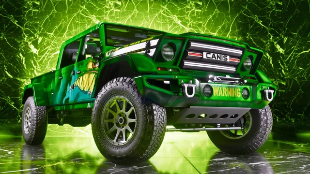 A Canis off-road truck in a custom livery. Filed here rather than with the weapons, where its filename originally sat alongside the Ultimate Edition weapon art.